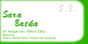 sara batka business card